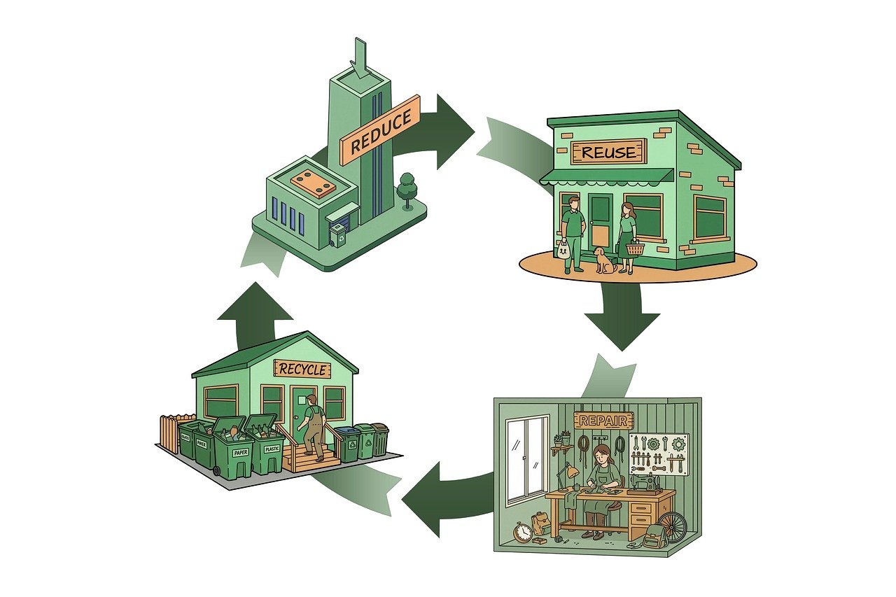 d&eacute;couvrez l'&eacute;conomie circulaire, un mod&egrave;le durable visant &agrave; optimiser l'utilisation des ressources, r&eacute;duire les d&eacute;chets et promouvoir le recyclage pour un avenir respectueux de l'environnement.